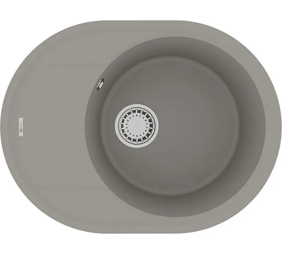Мойка кухонная из кварцгранита Lemark LACHA 620 грей, комплектация: крепеж, сливная арматура с переливом в комплекте 9910051 1