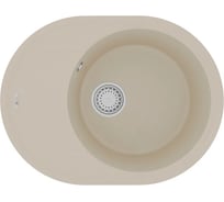 Мойка кухонная из кварцгранита Lemark LACHA 620 бежевый, комплектация: крепеж, сливная арматура с переливом в комплекте 9910050