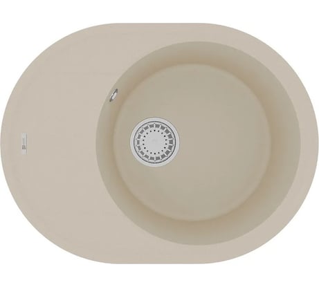 Мойка кухонная из кварцгранита Lemark LACHA 620 бежевый, комплектация: крепеж, сливная арматура с переливом в комплекте 9910050