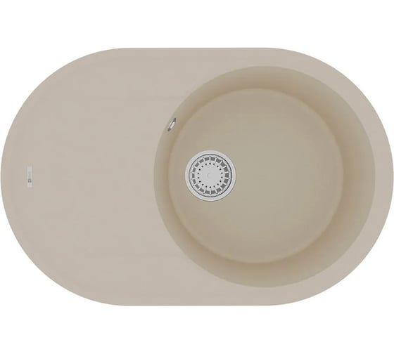 Мойка кухонная из кварцгранита Lemark LACHA 760 бежевый, комплектация: крепеж, сливная арматура с переливом в комплекте 9910056