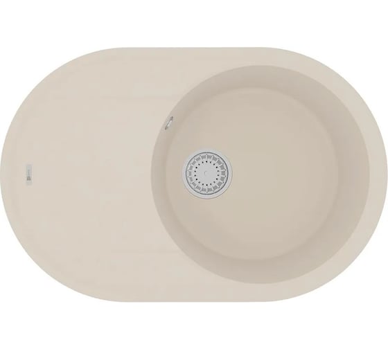 Мойка кухонная из кварцгранита Lemark LACHA 760 шампань, комплектация: крепеж, сливная арматура с переливом в комплекте 9910060