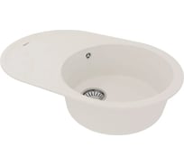 Мойка кухонная из кварцгранита Lemark LACHA 760 жасмин, комплектация: крепеж, сливная арматура с переливом в комплекте 9910058