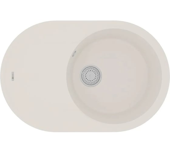 Мойка кухонная из кварцгранита Lemark LACHA 760 жасмин, комплектация: крепеж, сливная арматура с переливом в комплекте 9910058