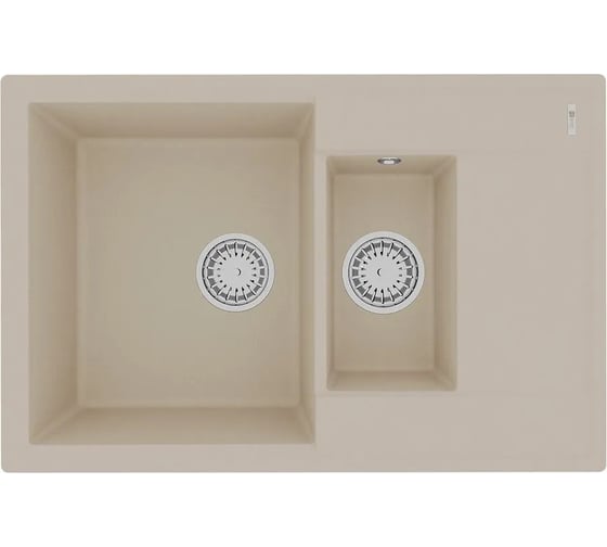 Мойка кухонная из кварцгранита Lemark RAMZA 760 бежевый, комплектация: крепеж, сливная арматура с переливом в комплекте 9910038
