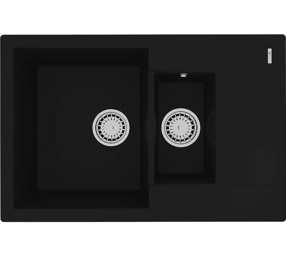 Мойка кухонная из кварцгранита Lemark RAMZA 760 антрацит, комплектация: крепеж, сливная арматура с переливом в комплекте 9910037