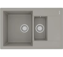 Мойка кухонная из кварцгранита Lemark RAMZA 760 грей, комплектация: крепеж, сливная арматура с переливом в комплекте 9910039