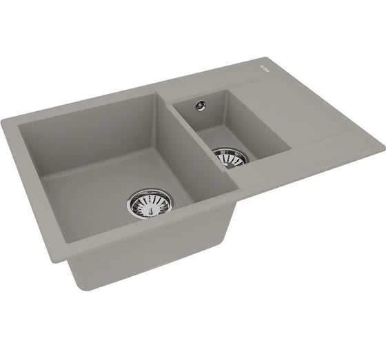 Мойка кухонная из кварцгранита Lemark RAMZA 760 грей, комплектация: крепеж, сливная арматура с переливом в комплекте 9910039