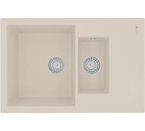 Мойка кухонная из кварцгранита Lemark RAMZA 760 шампань, комплектация: крепеж, сливная арматура с переливом в комплекте 9910042