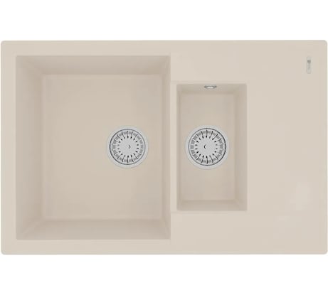 Мойка кухонная из кварцгранита Lemark RAMZA 760 шампань, комплектация: крепеж, сливная арматура с переливом в комплекте 9910042