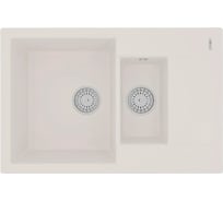 Мойка кухонная из кварцгранита Lemark RAMZA 760 жасмин, комплектация: крепеж, сливная арматура с переливом в комплекте 9910040