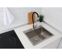 Мойка из нержавеющей стали Alcora Copenhagen 50х45 см., цвет satin. Сифон в комплекте 2016100S