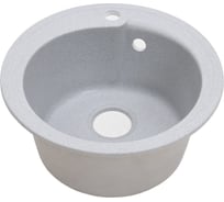 Кухонная мойка из искусственного камня Alcora Рондо Круглая мойка, цвет темно-серый, матовая, с отверстием для смесителя. Сифон с переливом в комплекте 0000000622S4