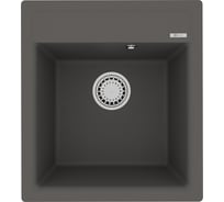 Мойка кухонная из кварцгранита Lemark HANKA 450 цвет: серый шёлк, комплектация: крепеж, сливная арматура с переливом арт. 9910011