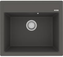 Мойка кухонная из кварцгранита Lemark HANKA 570 цвет: серый шёлк, комплектация: крепеж, сливная арматура с переливом арт. 9910017