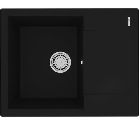 Мойка кухонная из кварцгранита Lemark IMANDRA 640 цвет: антрацит, комплектация: крепеж, сливная арматура с переливом арт. 9910019