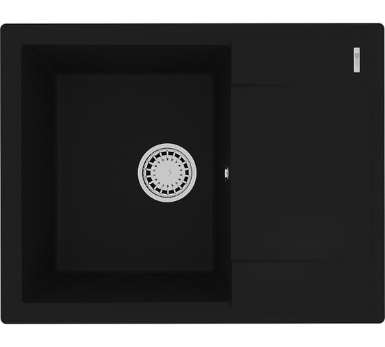 Мойка кухонная из кварцгранита Lemark IMANDRA 640 цвет: антрацит, комплектация: крепеж, сливная арматура с переливом арт. 9910019 1