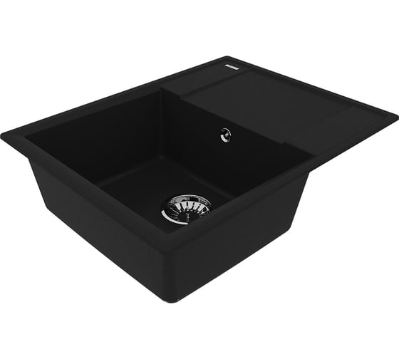 Мойка кухонная из кварцгранита Lemark IMANDRA 640 цвет: антрацит, комплектация: крепеж, сливная арматура с переливом арт. 9910019