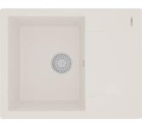 Мойка кухонная из кварцгранита Lemark IMANDRA 640 цвет: жасмин, комплектация: крепеж, сливная арматура с переливом арт. 9910022