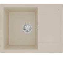 Мойка кухонная из кварцгранита Lemark IMANDRA 640 цвет: бежевый, комплектация: крепеж, сливная арматура с переливом арт. 9910020