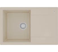 Мойка кухонная из кварцгранита Lemark IMANDRA 760 цвет: бежевый, комплектация: крепеж, сливная арматура с переливом арт. 9910026