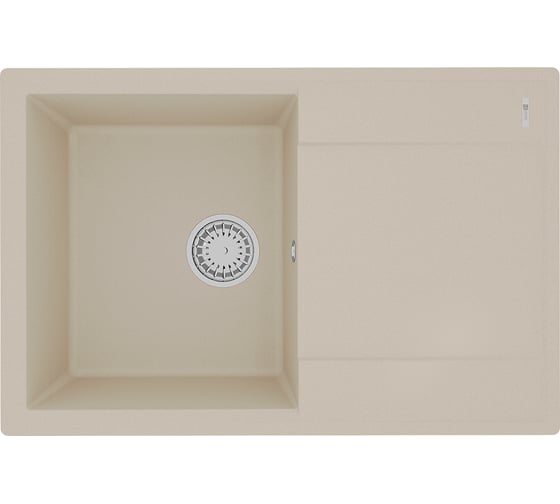 Мойка кухонная из кварцгранита Lemark IMANDRA 760 цвет: бежевый, комплектация: крепеж, сливная арматура с переливом арт. 9910026 1