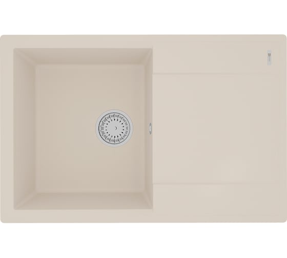 Мойка кухонная из кварцгранита Lemark IMANDRA 760 цвет: шампань, комплектация: крепеж, сливная арматура с переливом арт. 9910030