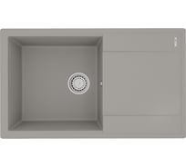 Мойка кухонная из кварцгранита Lemark IMANDRA 840 цвет: грей, комплектация: крепеж, сливная арматура с переливом арт. 9910033