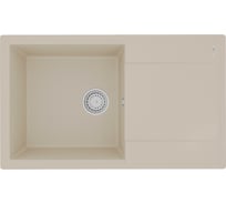 Мойка кухонная из кварцгранита Lemark IMANDRA 840 цвет: бежевый, комплектация: крепеж, сливная арматура с переливом арт. 9910032