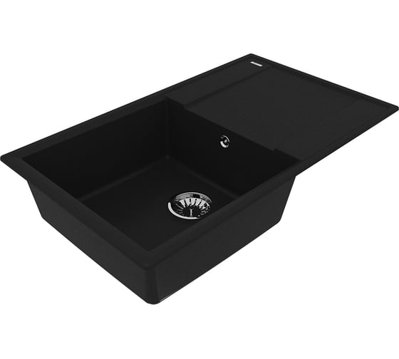 Мойка кухонная из кварцгранита Lemark IMANDRA 840 цвет: антрацит, комплектация: крепеж, сливная арматура с переливом арт. 9910031