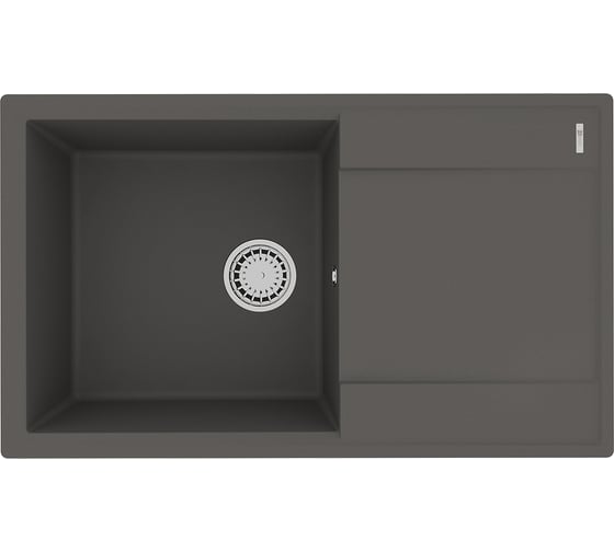 Мойка кухонная из кварцгранита Lemark IMANDRA 840 цвет: серый шёлк, комплектация: крепеж, сливная арматура с переливом арт. 9910035