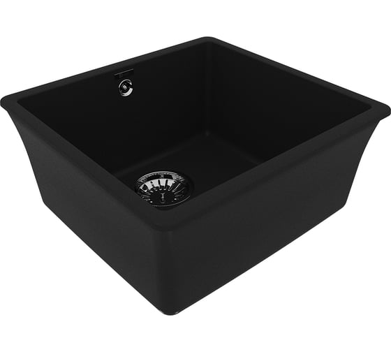 Кухонная мойка из кварцгранита Lemark SINARA 440-U цвет: антрацит комплектация: крепеж, сливная арматура с переливом в комплекте арт. 9910067