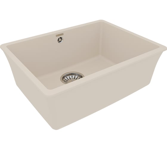 Кухонная мойка из кварцгранита Lemark SINARA 540-U цвет: шампань комплектация: крепеж, сливная арматура с переливом в комплекте арт. 9910078