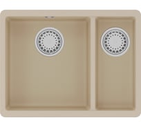 Кухонная мойка из кварцгранита Lemark SINARA 550.2-U цвет: бежевый комплектация: крепеж, сливная арматура с переливом в комплекте арт. 9910080