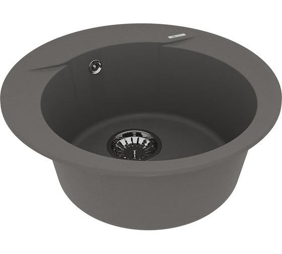 Кухонная мойка из кварцгранита Lemark SULA 550 цвет: серый шёлк комплектация: крепеж, сливная арматура с переливом в комплекте арт. 9910005