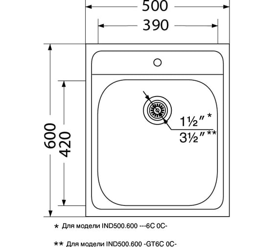 Мойка Ukinox Юкинокс Иннова IND500.600 -GT8C 0CS