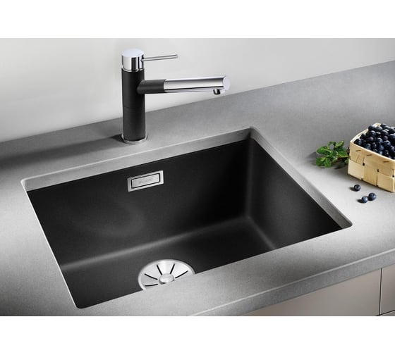 Мойка Blanco SUBLINE 500 U SILGRANIT жемчужный с отводной арматурой InFino 523435