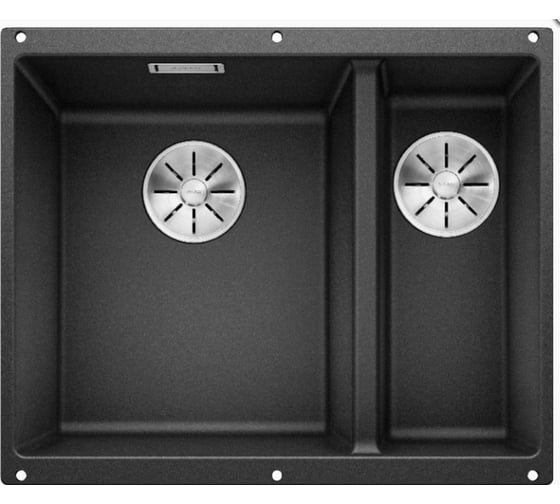 Мойка Blanco SUBLINE 340 160 U SILGRANIT антрацит чаша слева с отводной арматурой InFino 523548