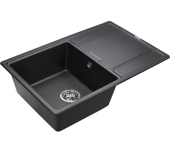 Гранитная мойка Paulmark FLUGEN 50-780 черный 780х500 мм PM217850-BL