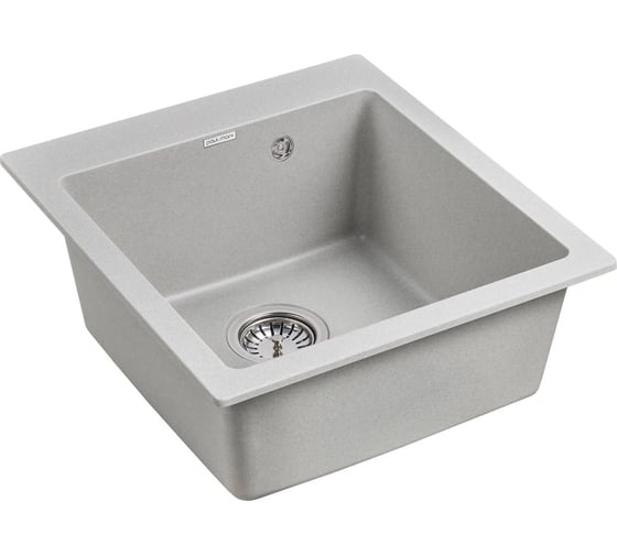 Гранитная мойка Paulmark KANTE 45 серый 460х510 мм PM104651-GR