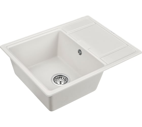 Гранитная мойка Paulmark FLUGEN 50-650 белый 650х500 мм PM216550-WH