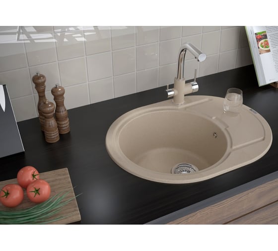 Мойка кварцевая Paulmark OVAL кофе 650х500 мм PM316502-CO