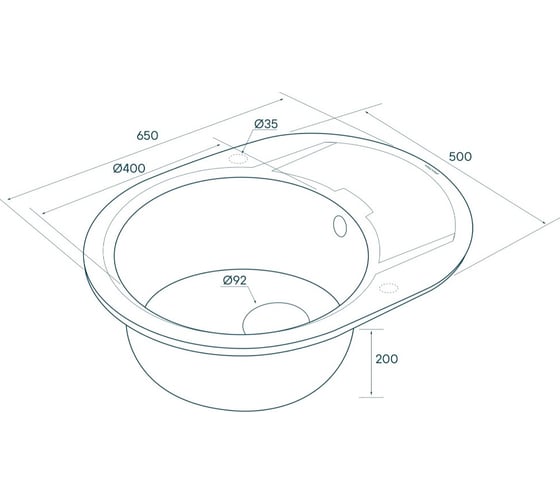 Мойка кварцевая Paulmark OVAL шампань 650х500 мм PM316502-CH