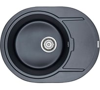 Мойка кварцевая Paulmark OVAL черный металлик 650х500 мм PM316502-BLM