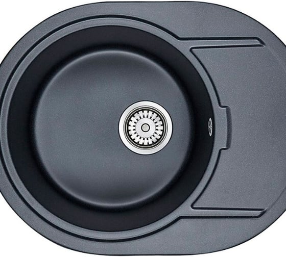 Мойка кварцевая Paulmark OVAL черный металлик 650х500 мм PM316502-BLM