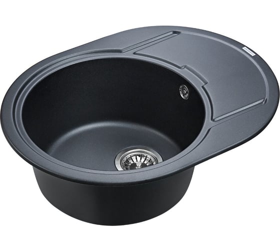 Мойка кварцевая Paulmark OVAL черный металлик 650х500 мм PM316502-BLM