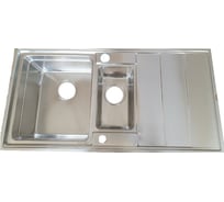 Мойка ОФК 0,8 мм, 1160х500х210 mm, 304х0,8 нержавеющая сталь, с автоматическим сливом, хром матовый BL-713L 000001611