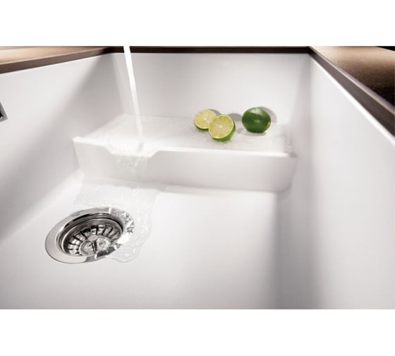 Мойка BLANCO SUBLINE 700 U Level SILGRANIT белый с отводной арматурой InFino 523542