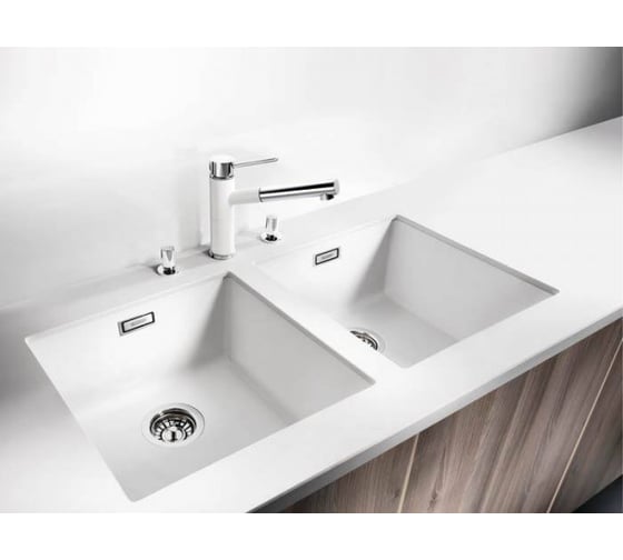 Мойка Blanco SUBLINE 400 U SILGRANIT антрацит с отводной арматурой InFino 523422