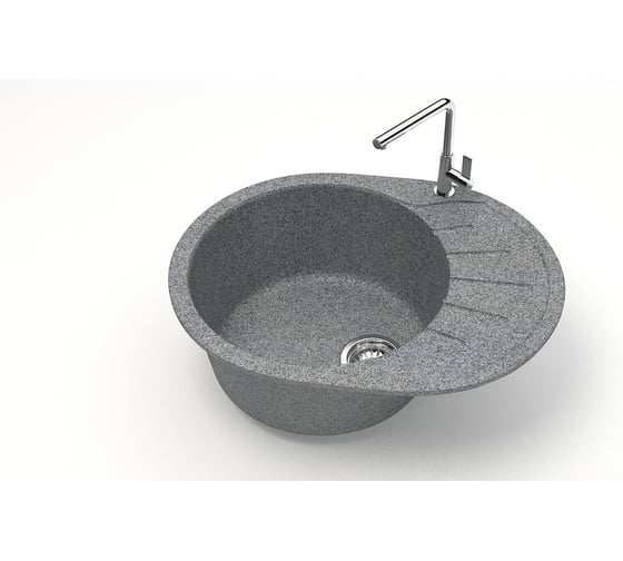 Мойка AQUADREAM матовая 10/Q8 (темно серая), овал с крылом, 575x440x215 УТ000026754