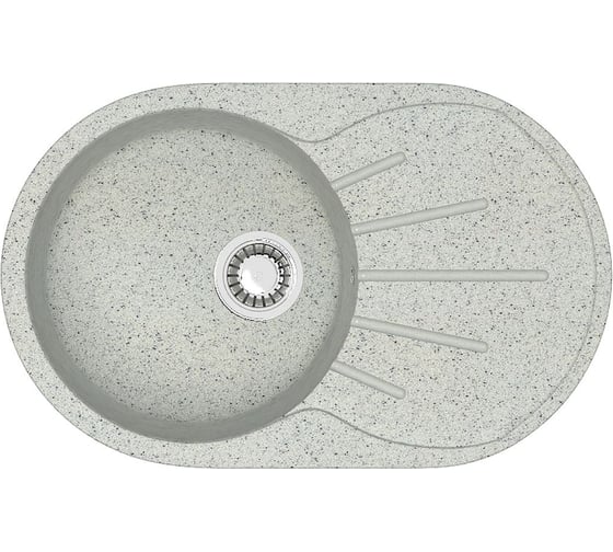 Мойка AQUADREAM матовая 110/Q10 (светло серая), овал с крылом, 730x450x215 УТ000026780